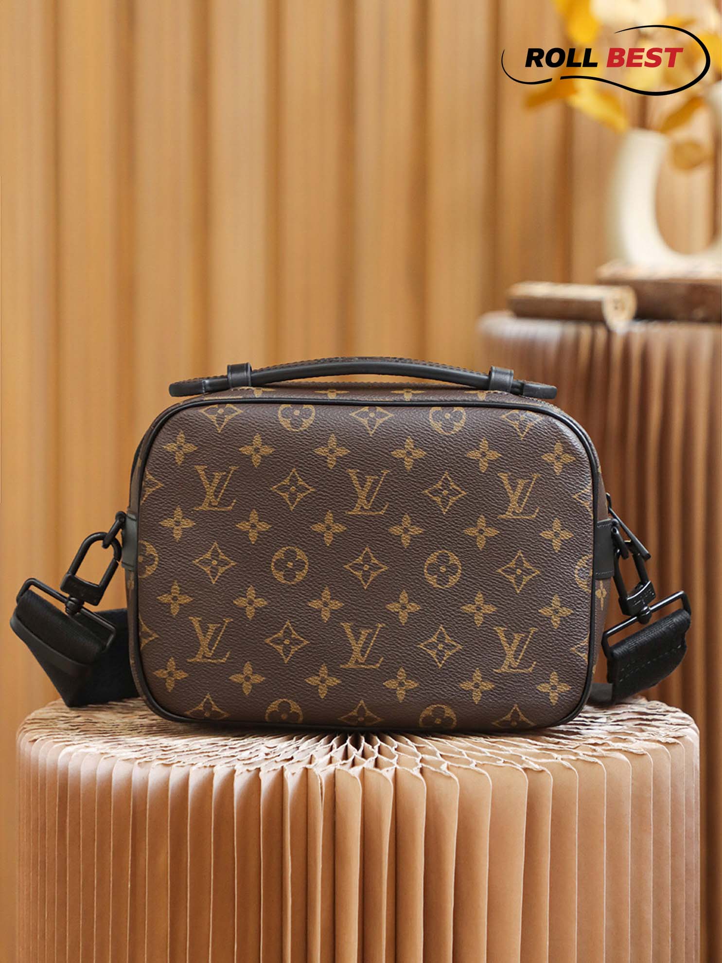 Túi Đeo Chéo Louis Vuitton LV S Lock Messenger Bag Monogram Macassar Coated Canvas 