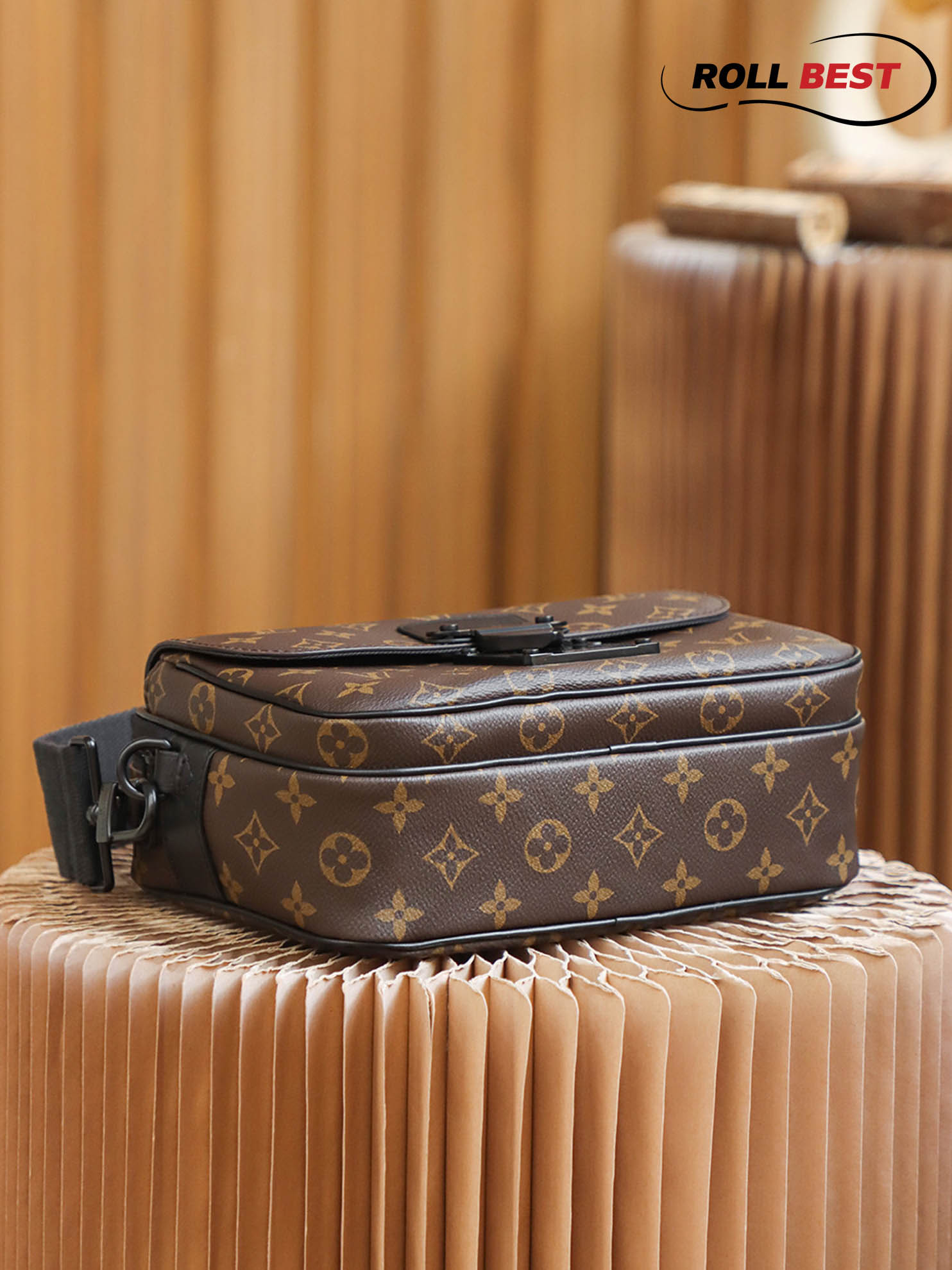 Túi Đeo Chéo Louis Vuitton LV S Lock Messenger Bag Monogram Macassar Coated Canvas 