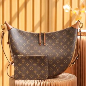 Túi Đeo Chéo Nữ Louis Vuitton LV Loop Hobo Monogram Canvas Brown