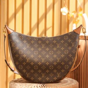 Túi Đeo Chéo Nữ Louis Vuitton LV Loop Hobo Monogram Canvas Brown