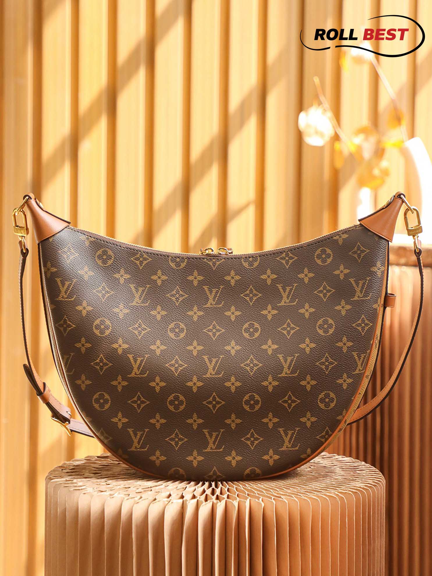 Túi Đeo Chéo Nữ Louis Vuitton LV Loop Hobo Monogram Canvas Brown 