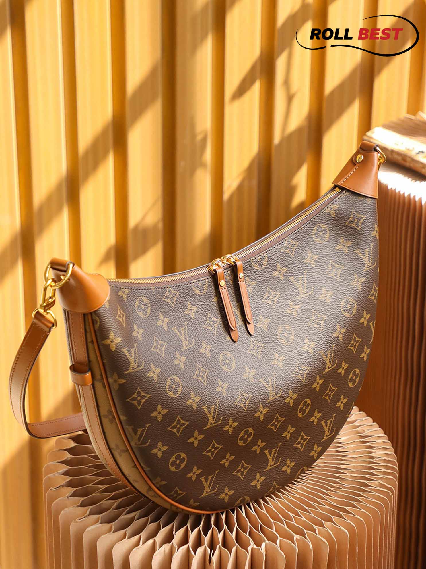 Túi Đeo Chéo Nữ Louis Vuitton LV Loop Hobo Monogram Canvas Brown 