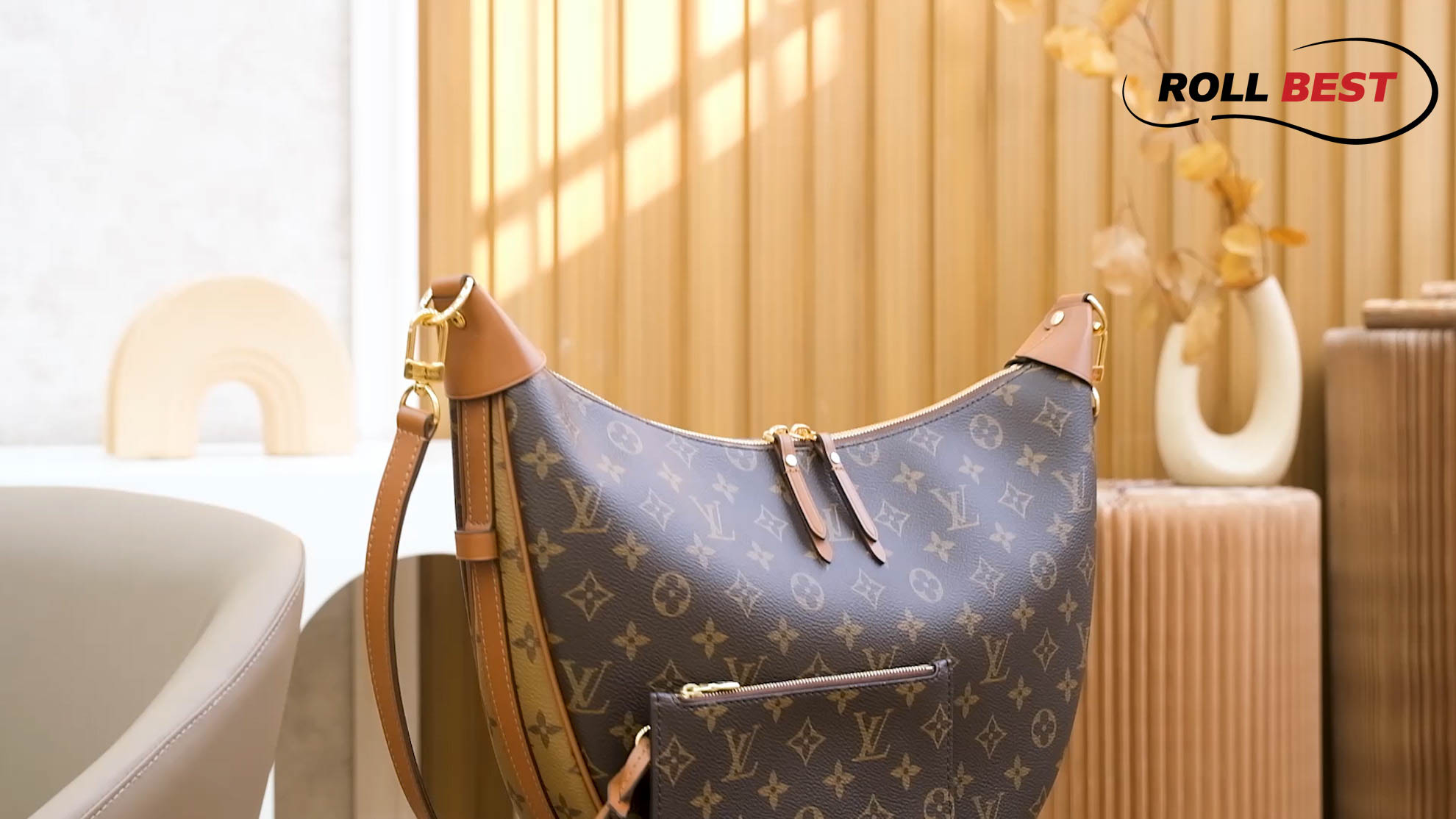 Túi Đeo Chéo Nữ Louis Vuitton LV Loop Hobo Monogram Canvas Brown 