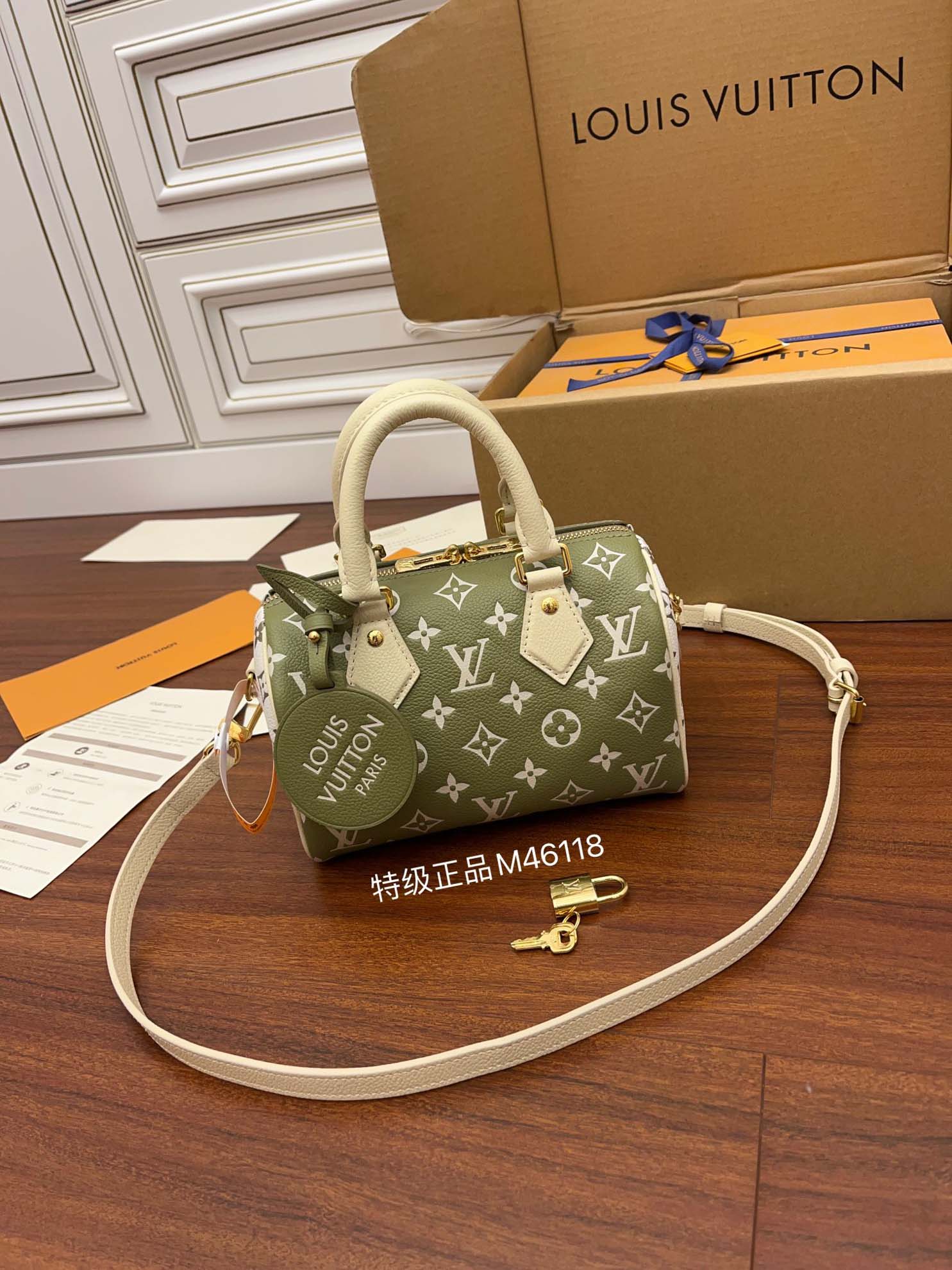 Túi Đeo Chéo Nữ Louis Vuitton LV Speedy Bandoulière 20 Kaki