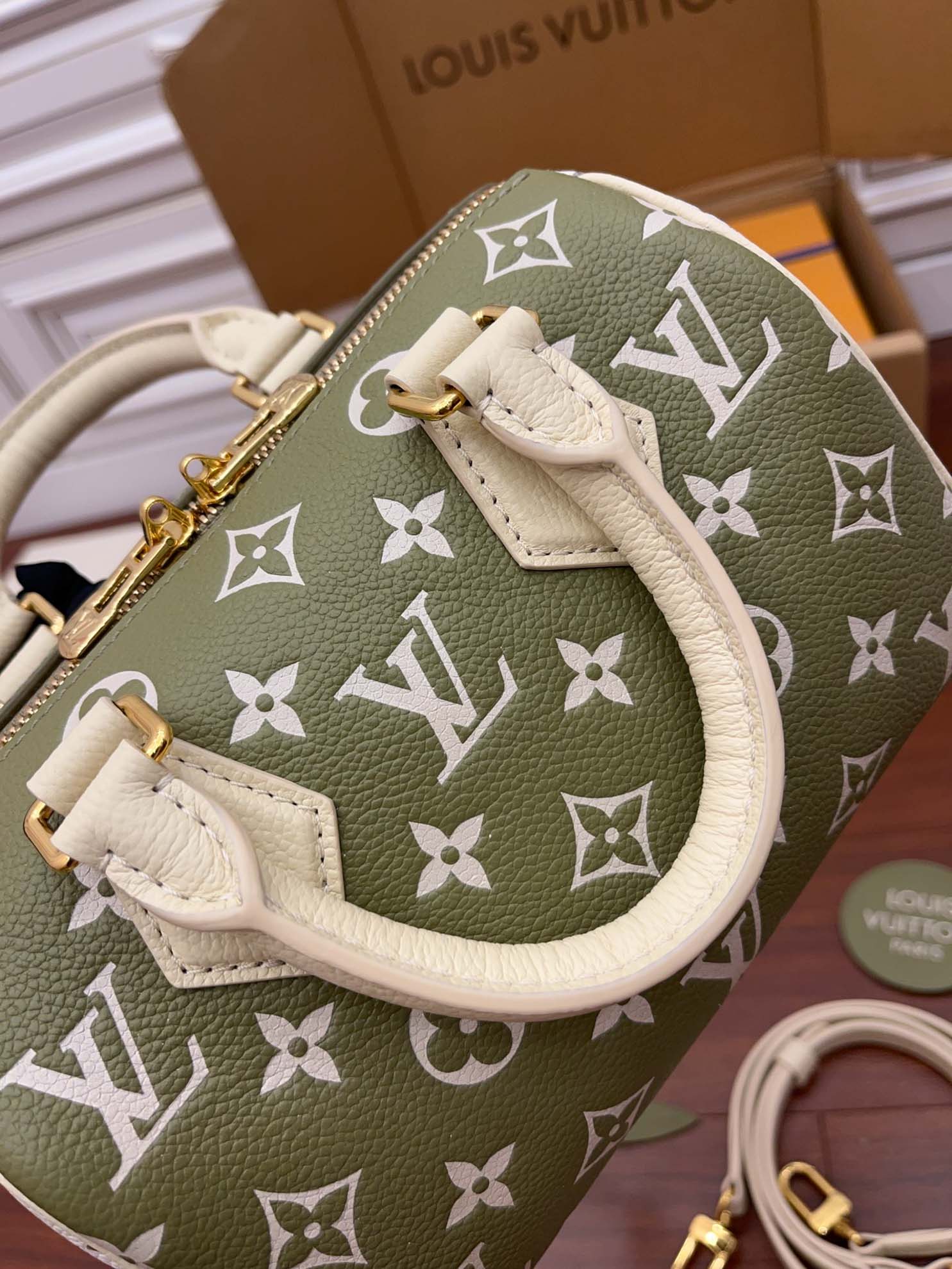 Túi Đeo Chéo Nữ Louis Vuitton LV Speedy Bandoulière 20 Kaki