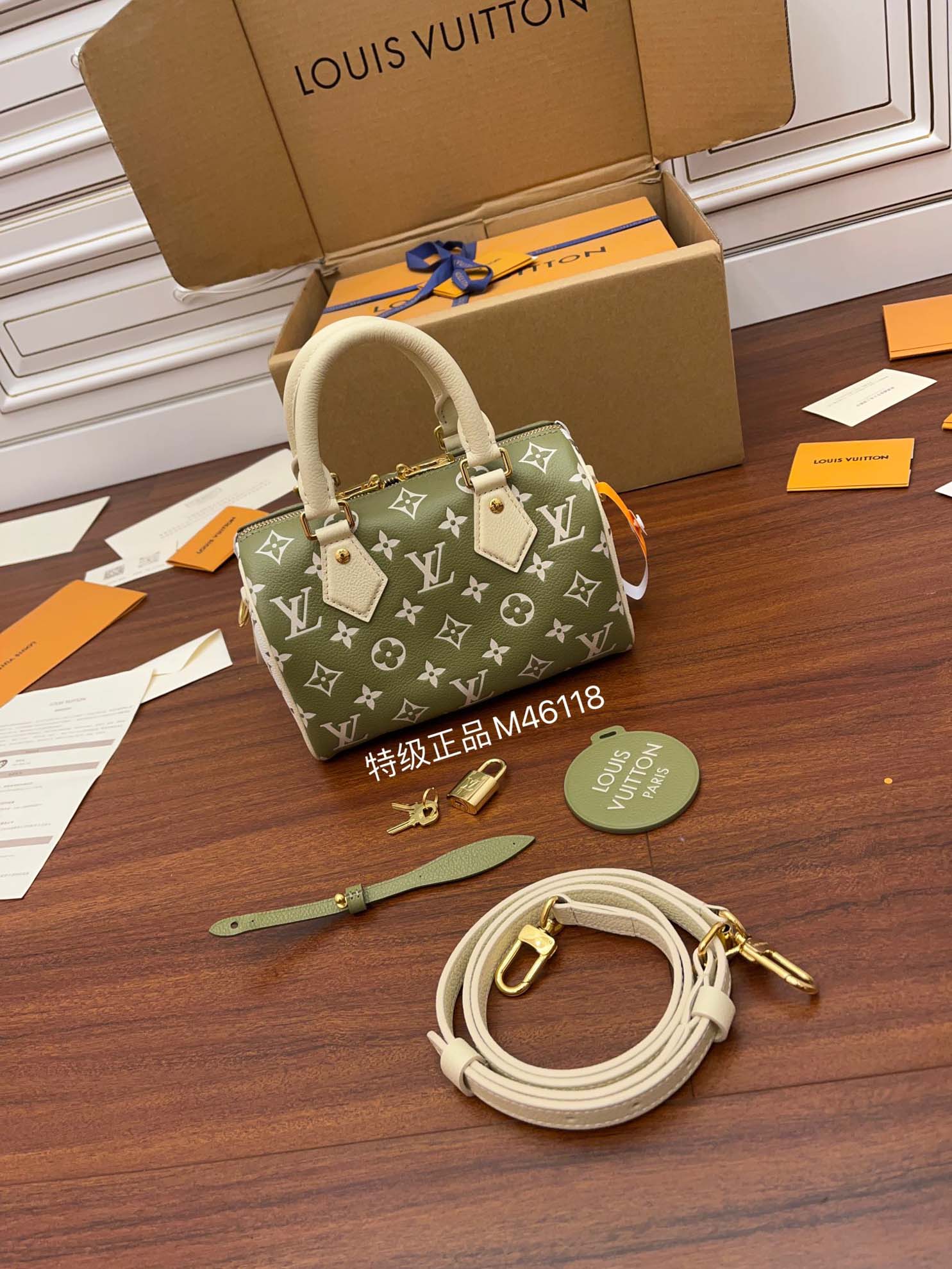 Túi Đeo Chéo Nữ Louis Vuitton LV Speedy Bandoulière 20 Kaki