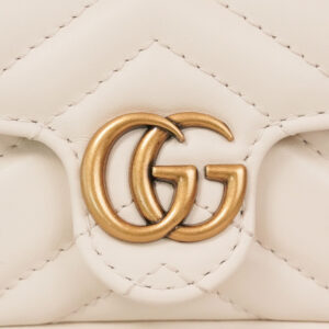 Túi Gucci GG Marmont Matelassé Leather Super Mini White Chevron Leather