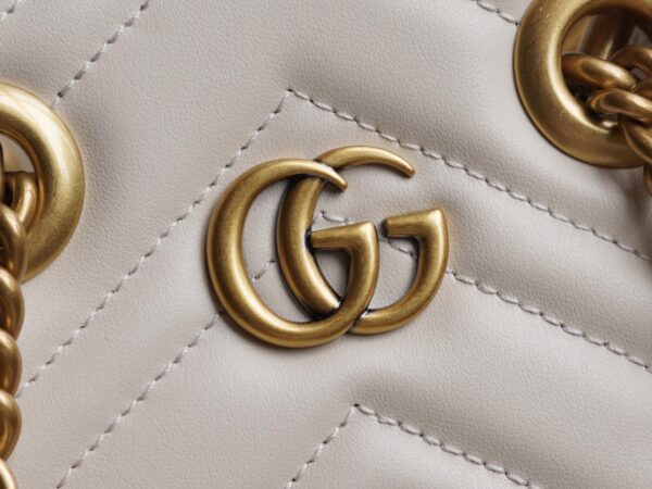 Túi Gucci GG Marmont Mini Shoulder Tote Bag Trắng Kem