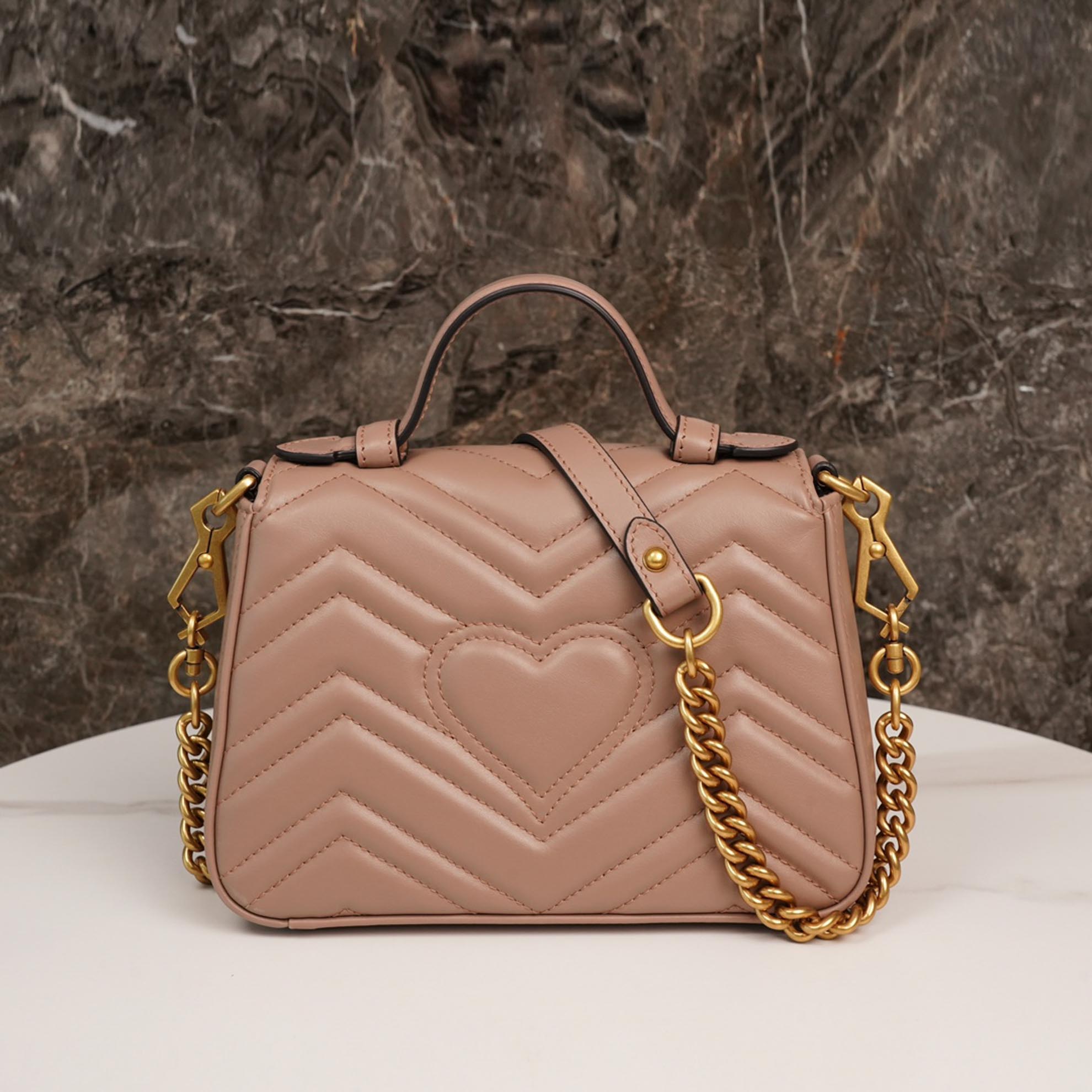 Túi Gucci Gg Marmont Mini Top Handle Bag Màu Be