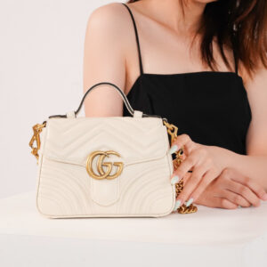 Túi Gucci Gg Marmont Mini Top Handle Bag White