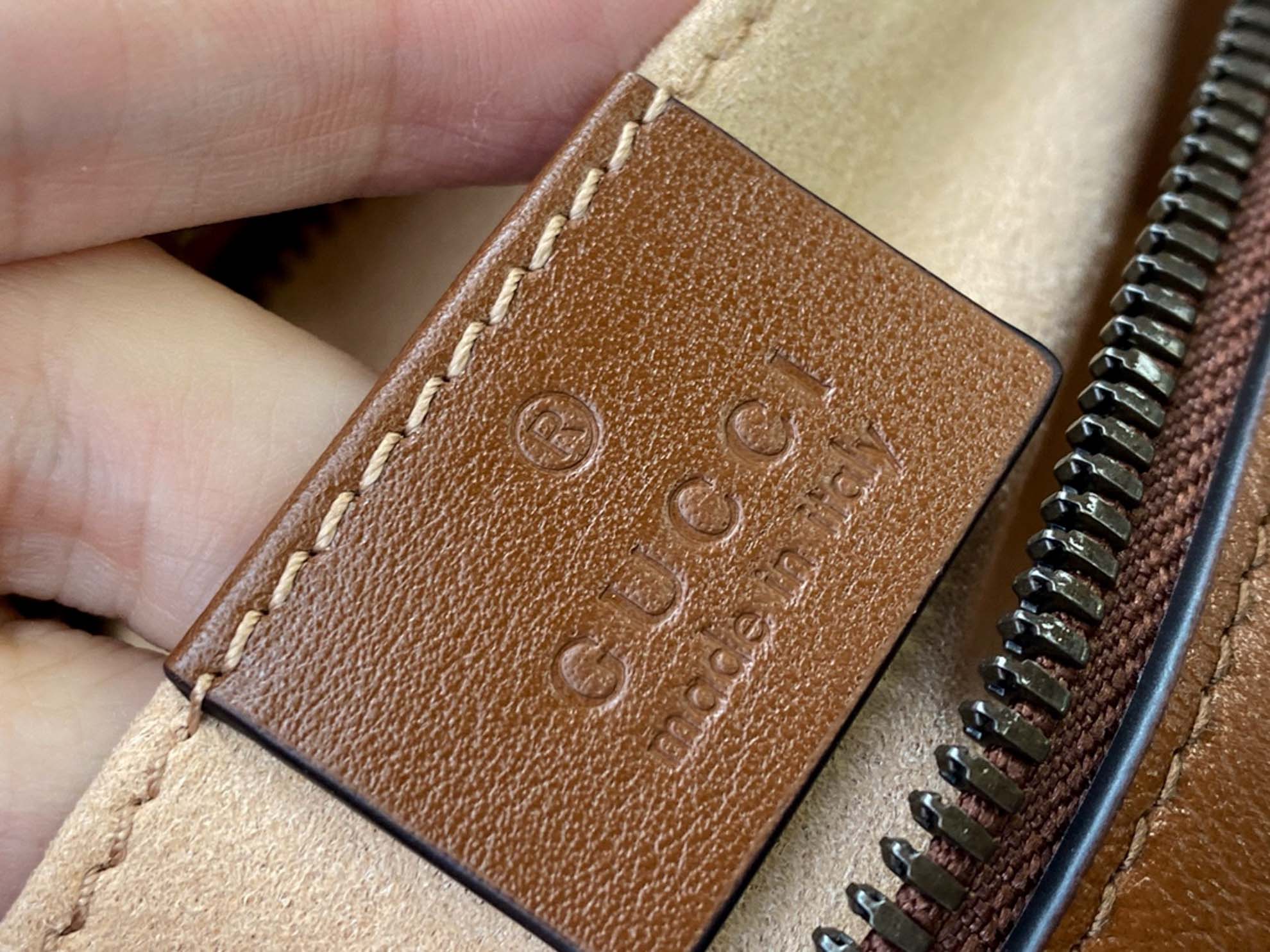 Túi Gucci GG Marmont Small Matelassé Shoulder Brown Leather