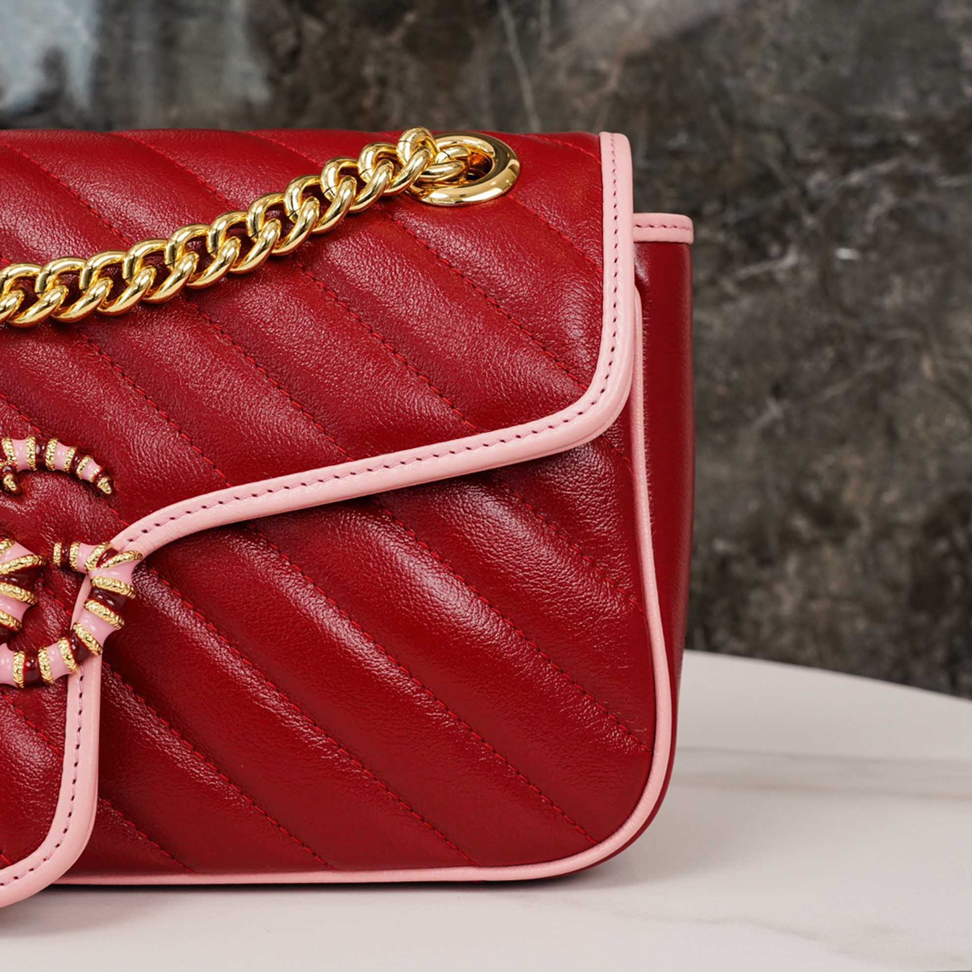Túi Gucci GG Marmont small shoulder bag đỏ
