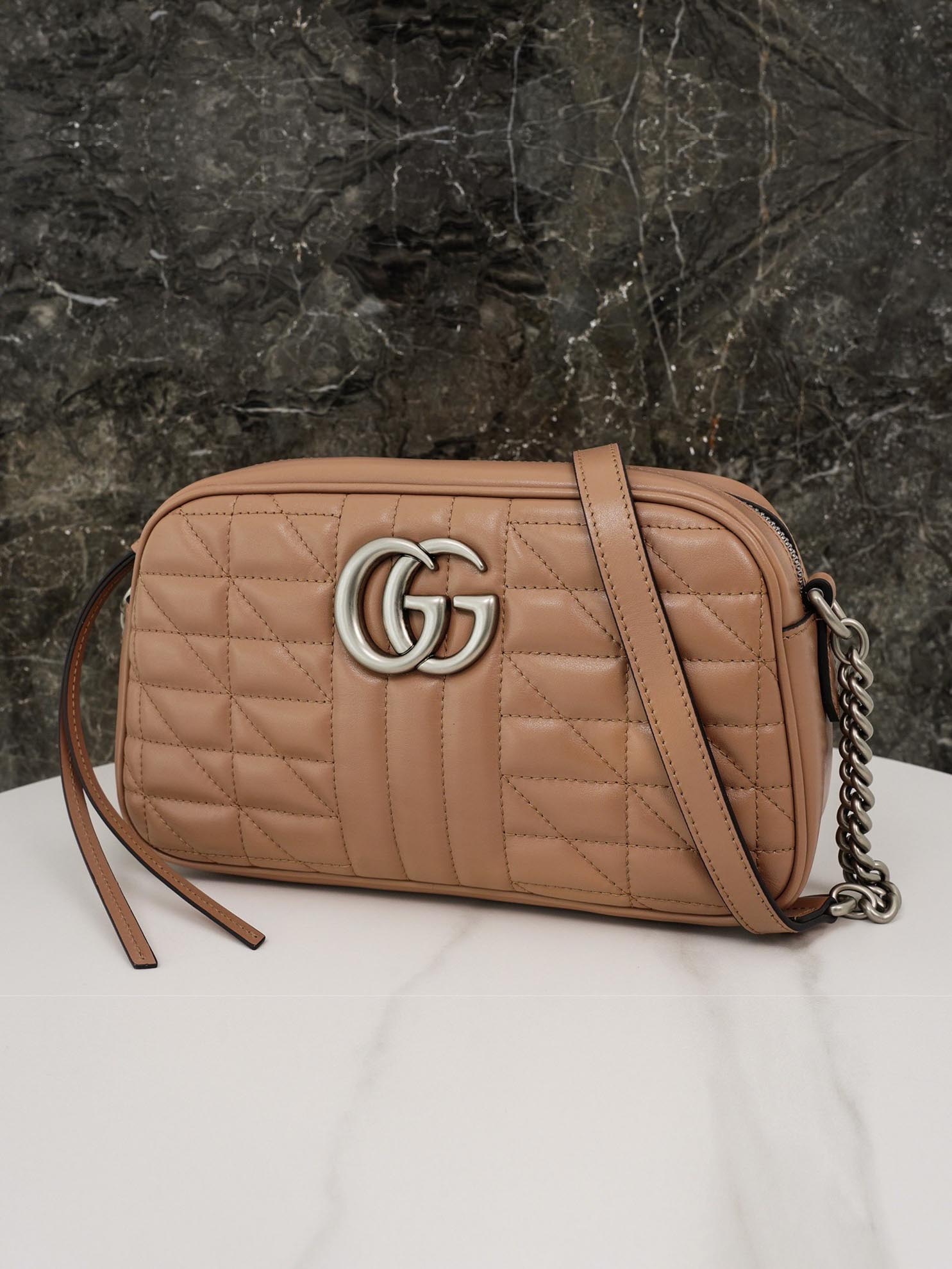 Túi Gucci GG Marmont Small Shoulder Rose Beige Leather
