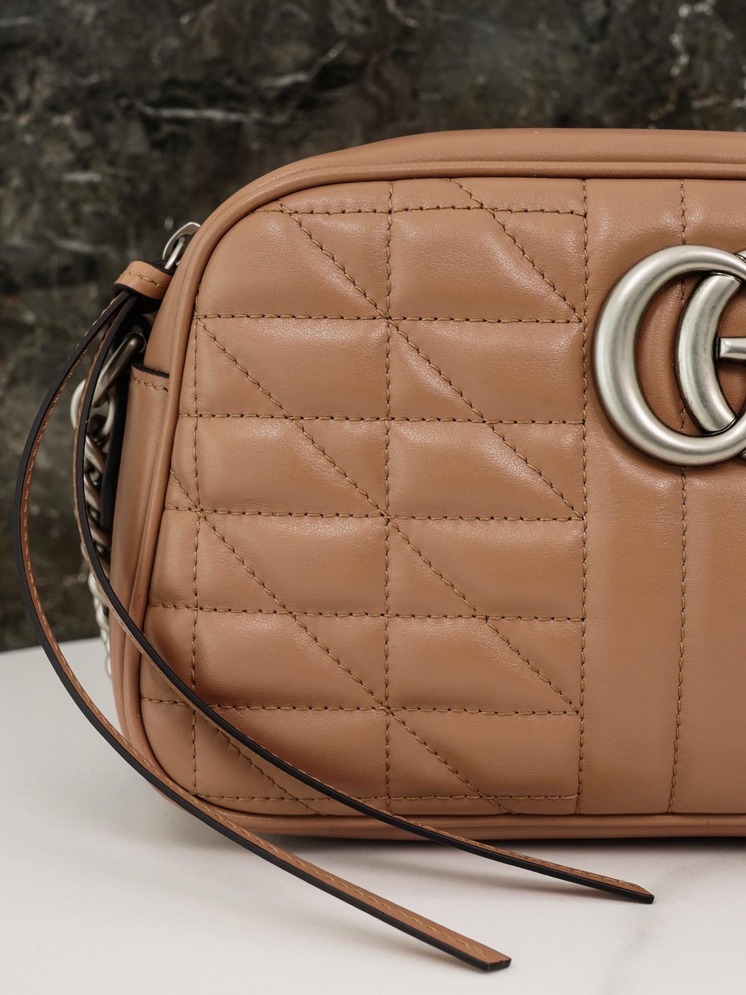 Túi Gucci GG Marmont Small Shoulder Rose Beige Leather