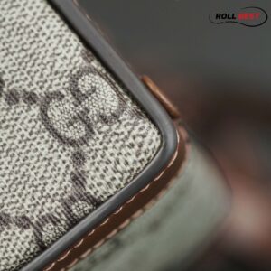 Túi Gucci Horsebit 1955 Phone Box Mini Bag GG Canvas Nâu