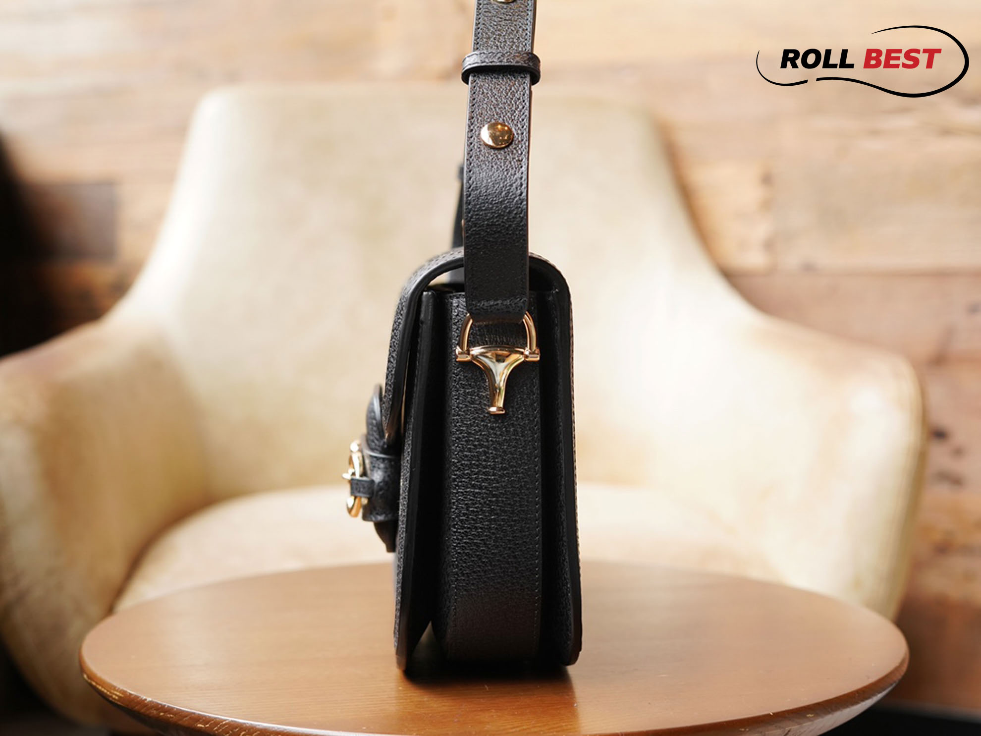 Túi Gucci Horsebit 1955 Shoulder Bag Đen GG Supreme Denim