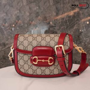 Túi Gucci Horsebit 1955 Shoulder Bag Đỏ GG Supreme