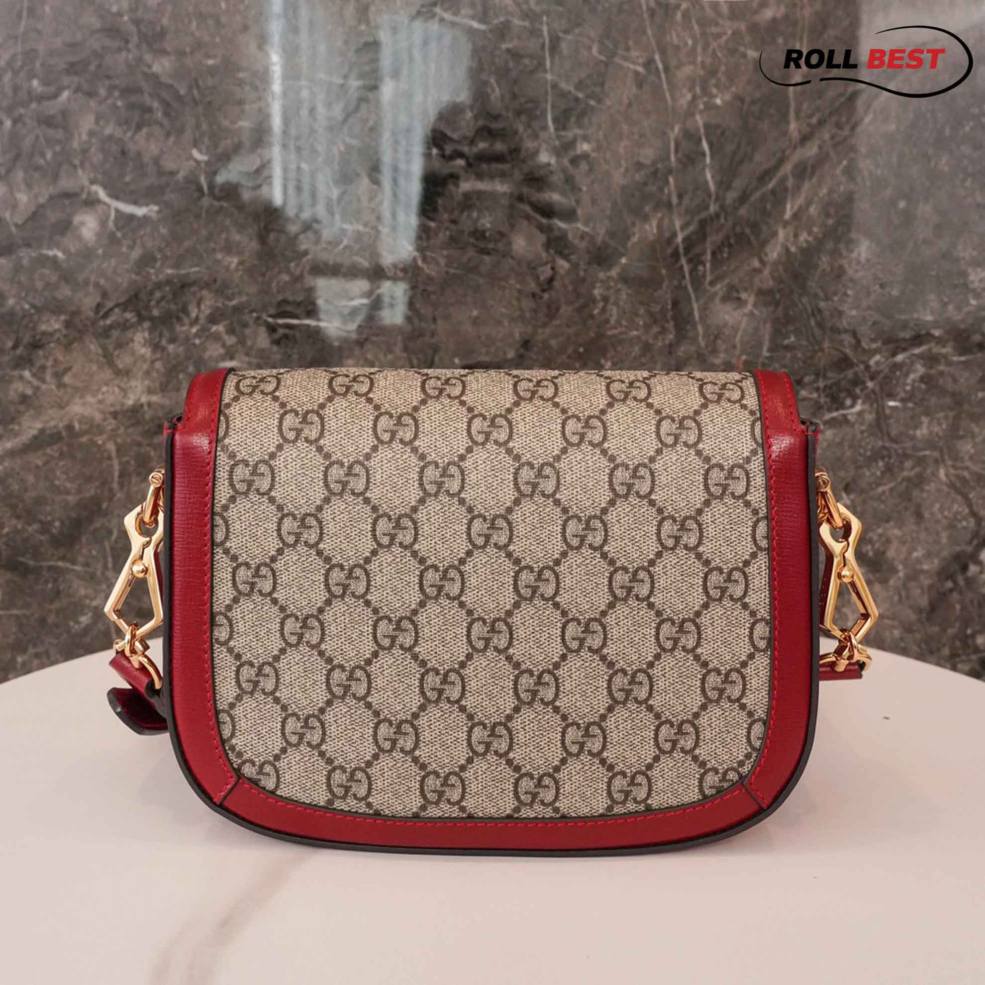 Túi Gucci Horsebit 1955 Shoulder Bag Đỏ GG Supreme 