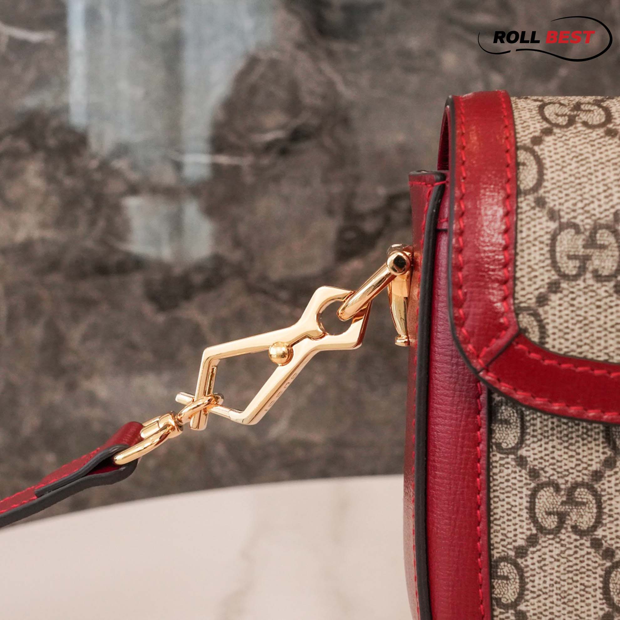 Túi Gucci Horsebit 1955 Shoulder Bag Đỏ GG Supreme 