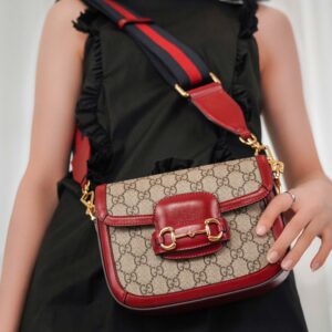 Túi Gucci Horsebit 1955 Shoulder Bag Đỏ GG Supreme