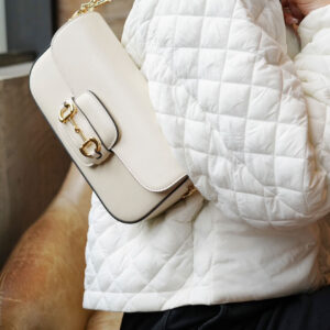 Túi Gucci Horsebit 1955 Shoulder White Leather