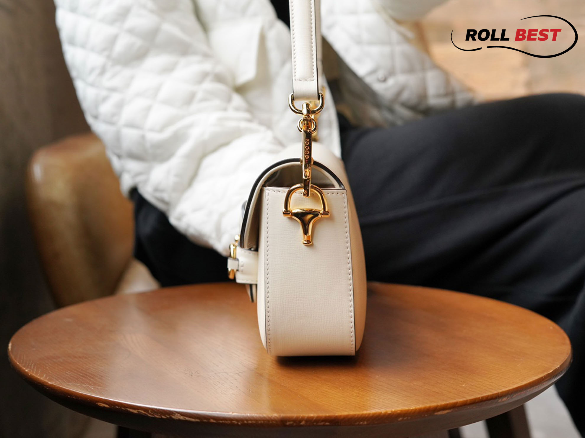 Túi Gucci Horsebit 1955 Shoulder White Leather