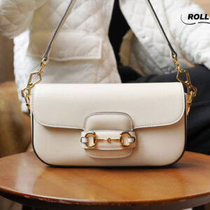 Túi Gucci Horsebit 1955 Shoulder White Leather