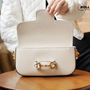 Túi Gucci Horsebit 1955 Shoulder White Leather