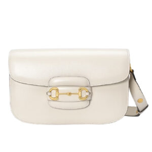 Túi Gucci Horsebit 1955 Shoulder White Leather