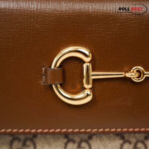 Túi Gucci Horsebit 1955 Small Shoulder Bag GG Canvas Brown Nâu
