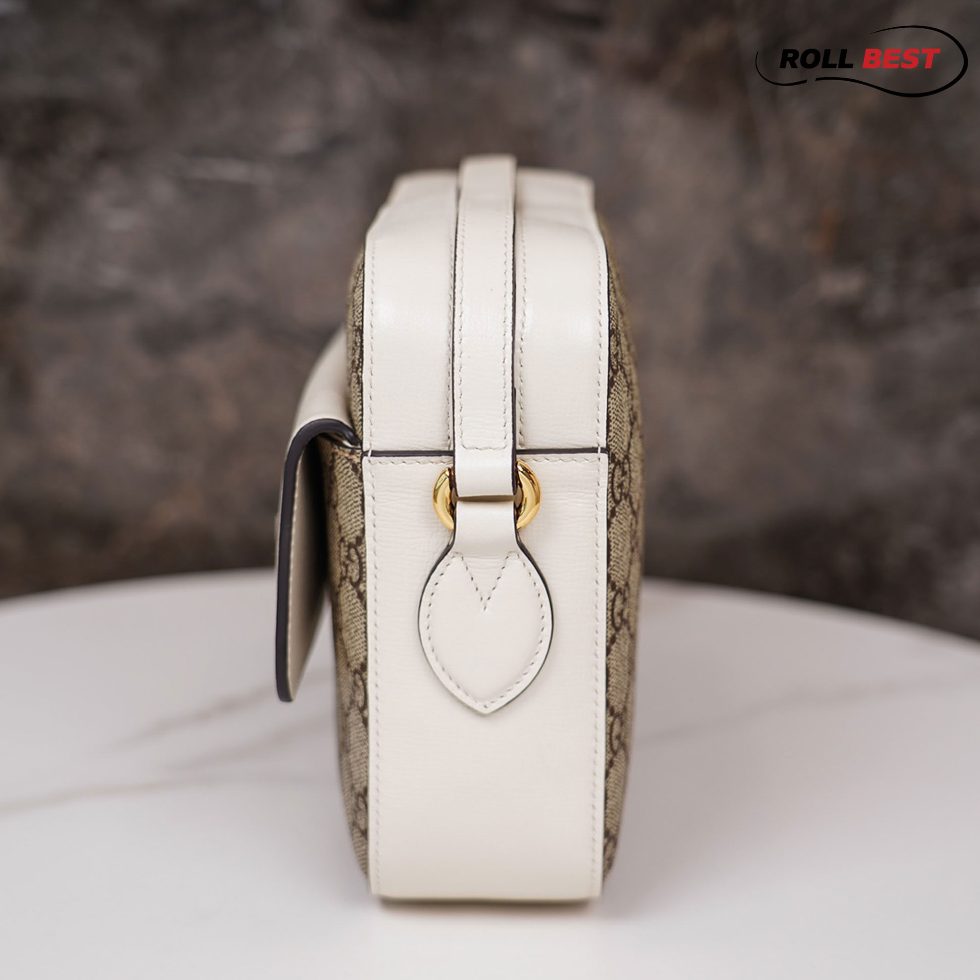Túi Gucci Horsebit 1955 Small Shoulder Bag GG Canvas White