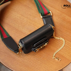 Túi Gucci Horsebit 1955 Strap Wallet Đen Leather