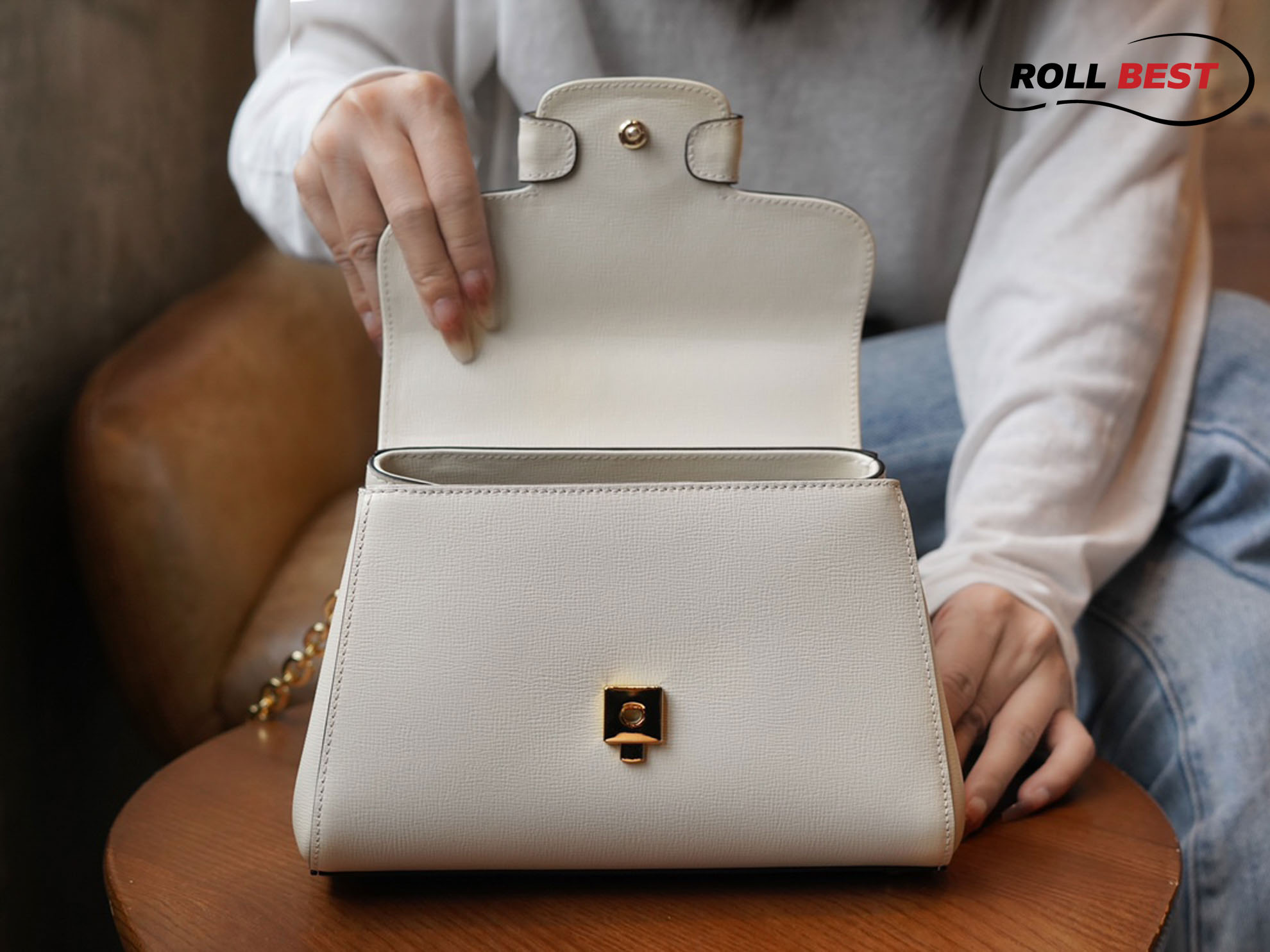 Túi Gucci Horsebit 1955 top handle bag White 