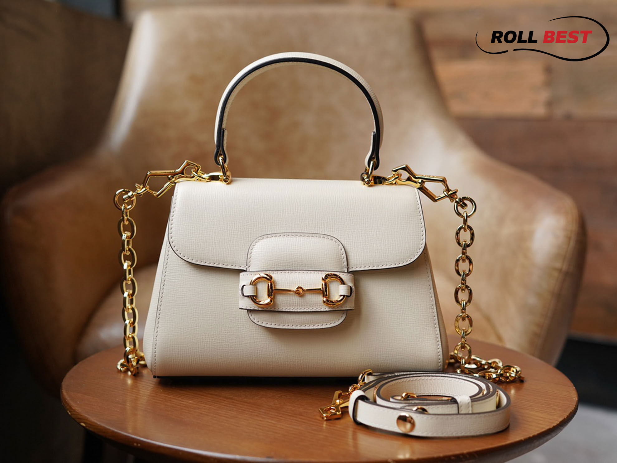 Túi Gucci Horsebit 1955 top handle bag White 