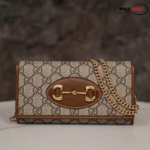 Túi Gucci Horsebit 1955 Woc GG Canvas White Nâu