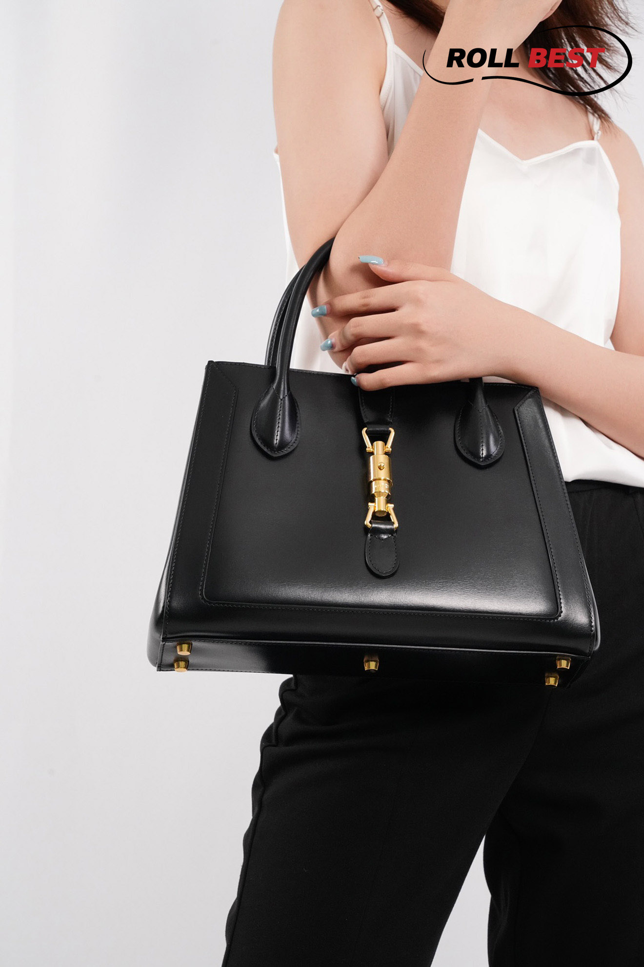 Túi Gucci Jackie 1961 Medium Tote Bag Black Leather