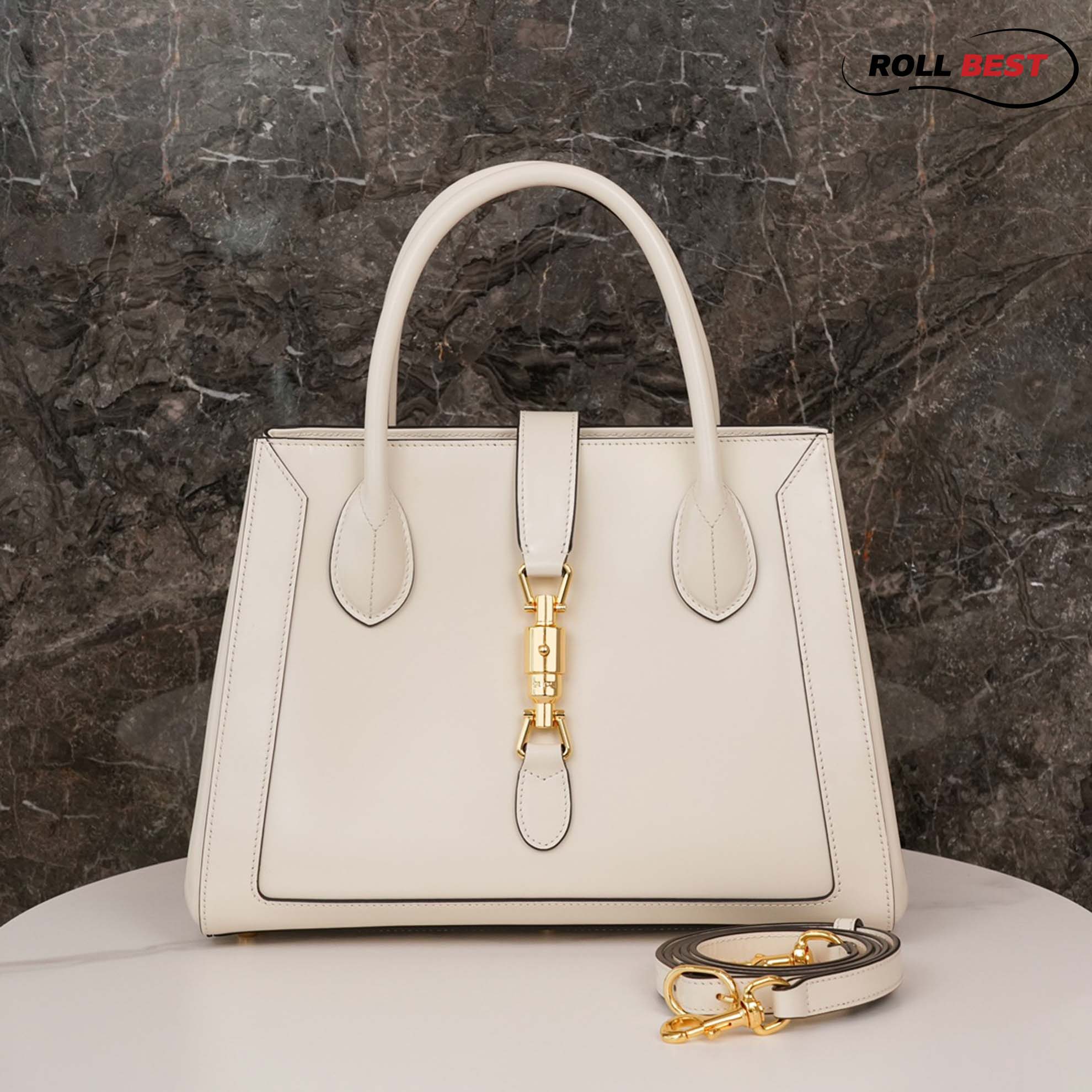 Túi Gucci Jackie 1961 Medium Tote Bag White Leather