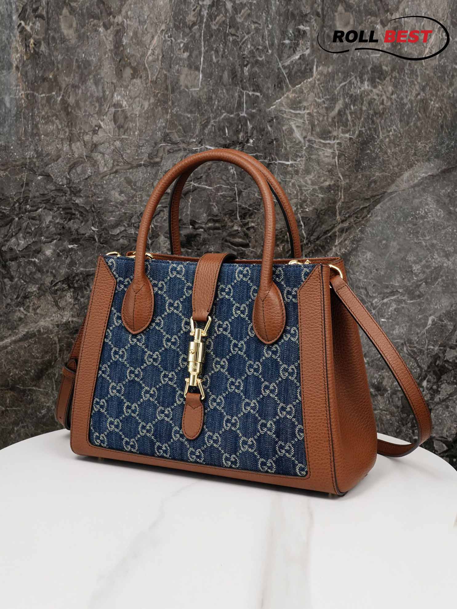 Túi Gucci Jackie 1961 Organic GG ‘Dark Blue’