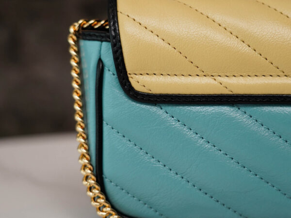 Túi Gucci Marmont Super Mini Bag Xanh Vàng