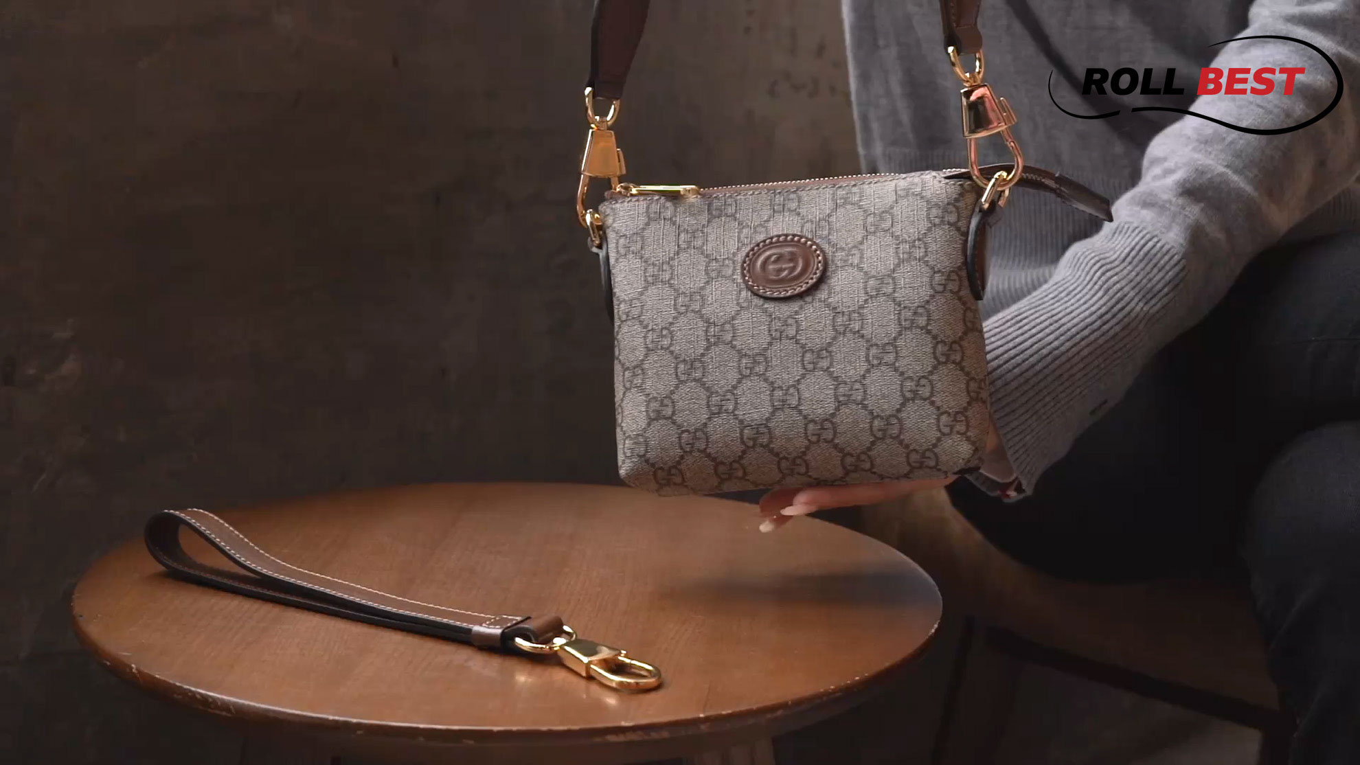 Túi Gucci Messenger Bag With Interlocking G Ebony GG Supreme Nâu 