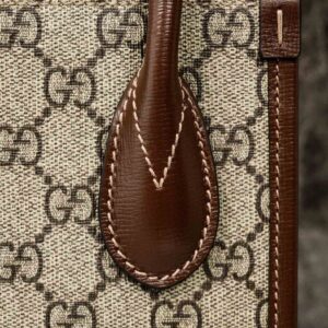 Túi Gucci Mini Tote With Interlocking G Beige And Brown Leather