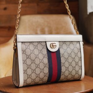 Túi Gucci Ophidia small shoulder Beige And White Leather