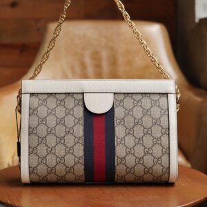 Túi Gucci Ophidia small shoulder Beige And White Leather