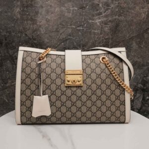 Túi Gucci Padlock GG Medium Shoulder GG Supreme White Leather