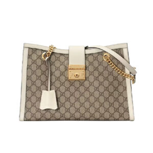 Túi Gucci Padlock GG Medium Shoulder GG Supreme White Leather