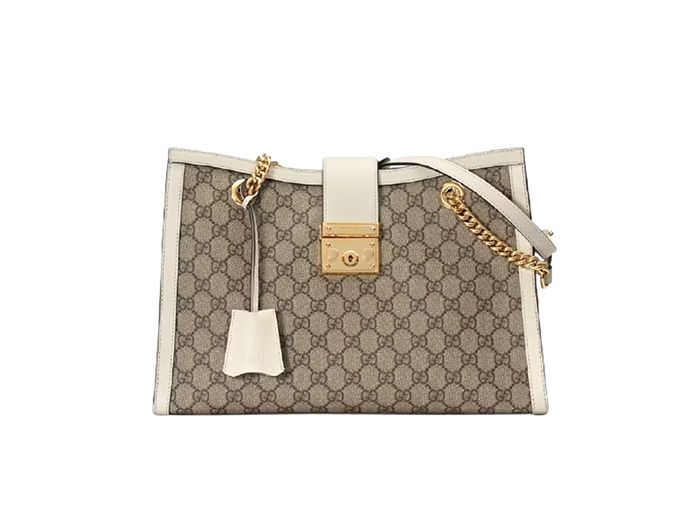 Túi Gucci Padlock GG Medium Shoulder GG Supreme White Leather