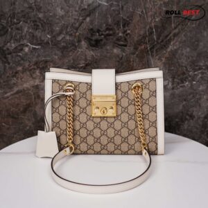 Túi Gucci Padlock GG Small Shoulder GG Supreme White Leather