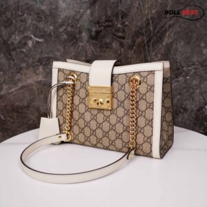 Túi Gucci Padlock GG Small Shoulder GG Supreme White Leather