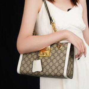 Túi Gucci Padlock GG Small Shoulder GG Supreme White Leather