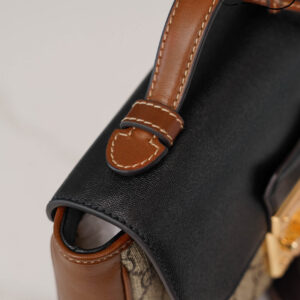 Túi Gucci Padlock Mini Bag Đen Leather GG Canvas